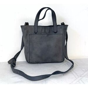 J.Crew Women's Gray Leather Mini Satchel Crossbody Mini Bag Double Handles